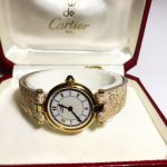 Часы Cartier серебряные,покрыты золотом,20 микрон. Диаметр 24 мм.